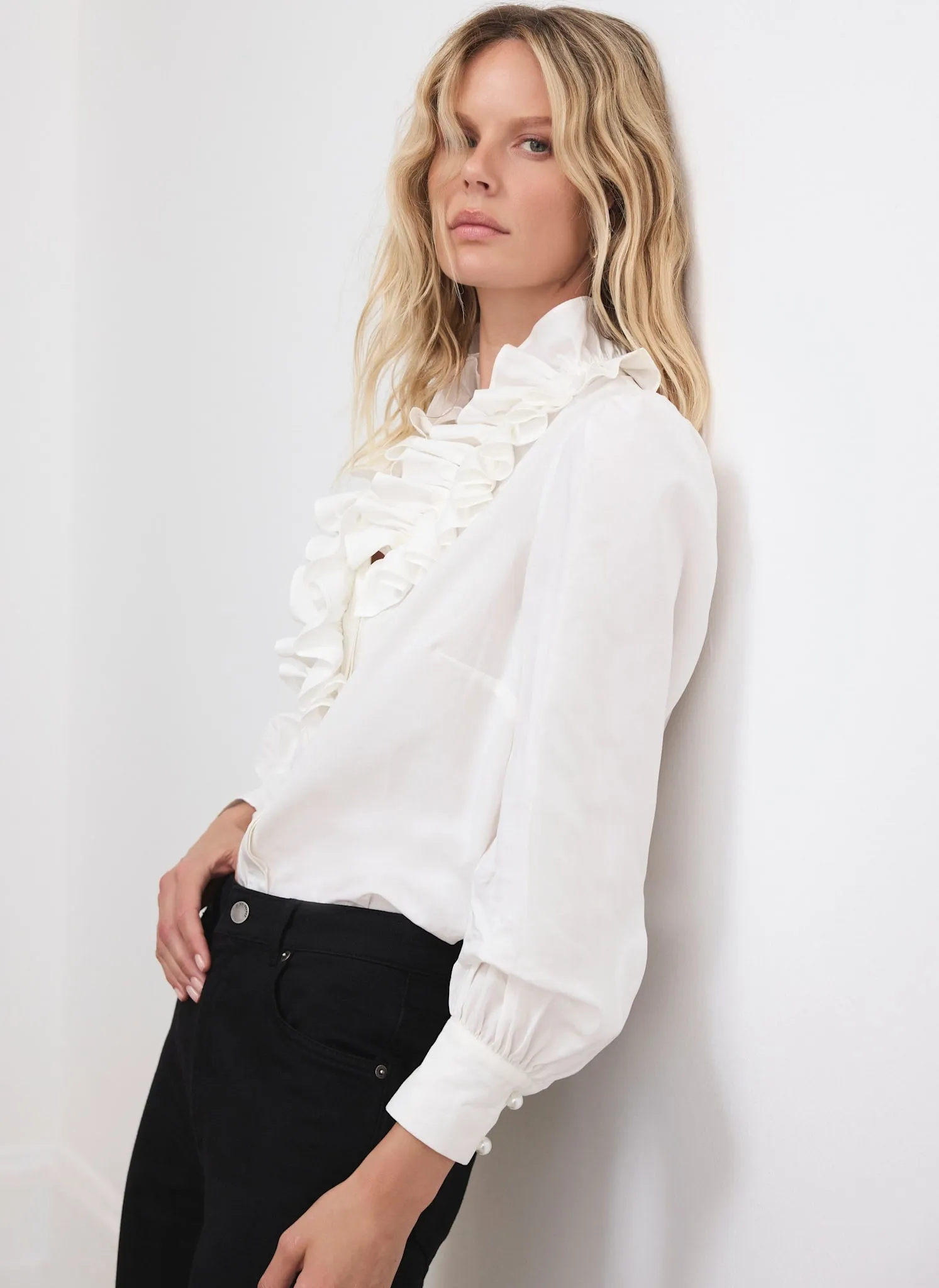White Ruffle Collar Blouse sold by Mint Velvet product image thumbnail 3