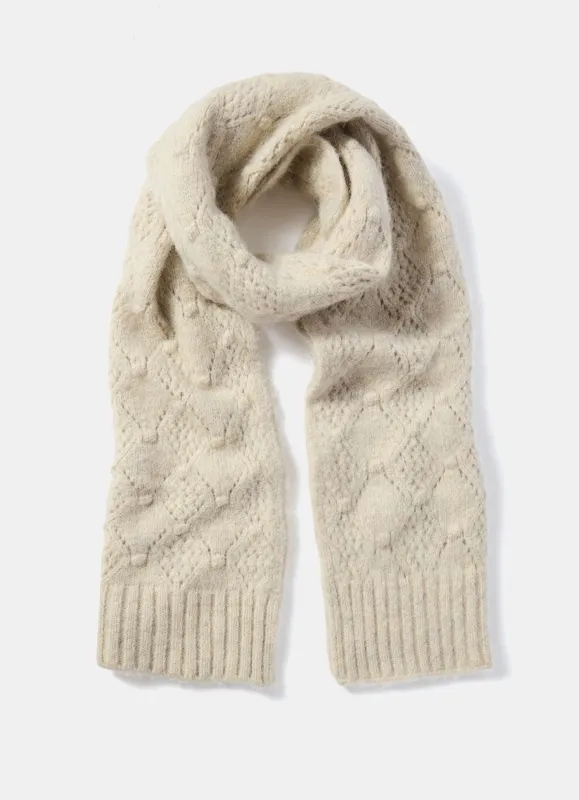 Neutral Cable Knit Scarf sold by Mint Velvet