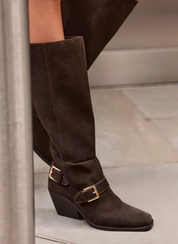 Leah Brown Suede Knee High Boots sold by Mint Velvet