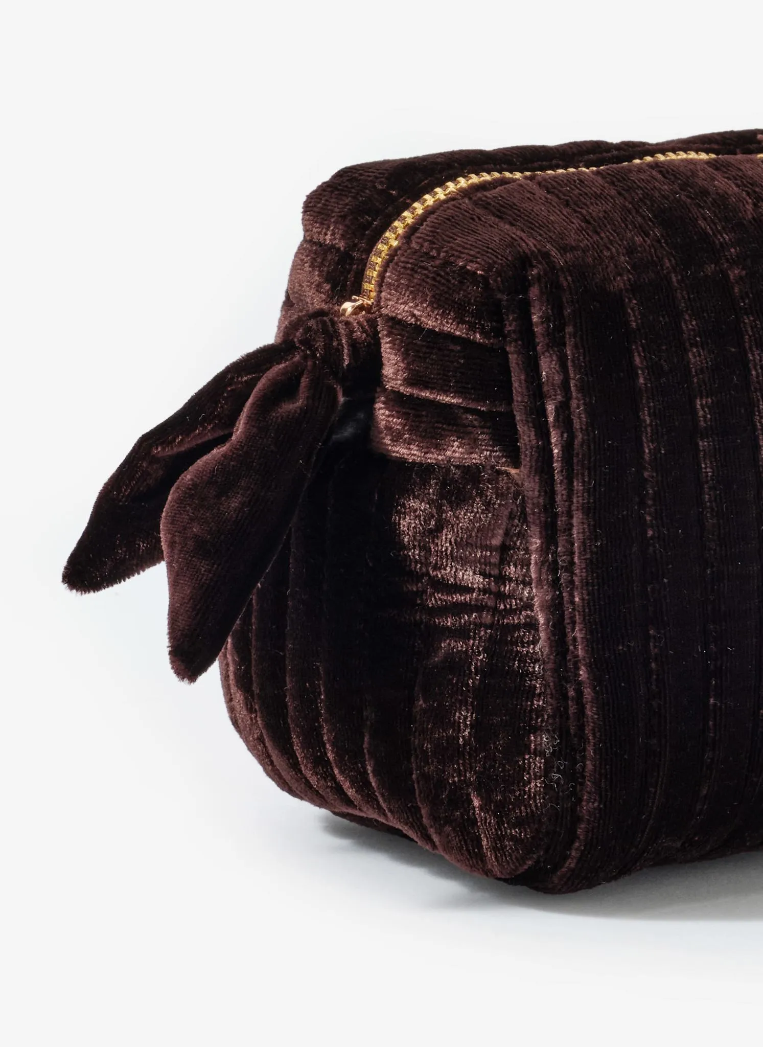Brown Small Velvet Wash Bag sold by Mint Velvet product image thumbnail 4