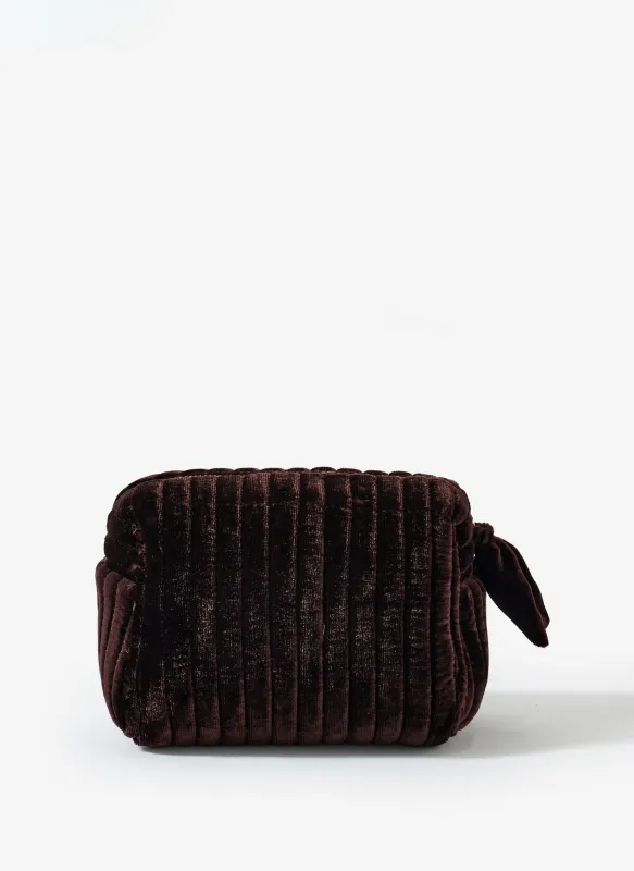 Brown Small Velvet Wash Bag sold by Mint Velvet
