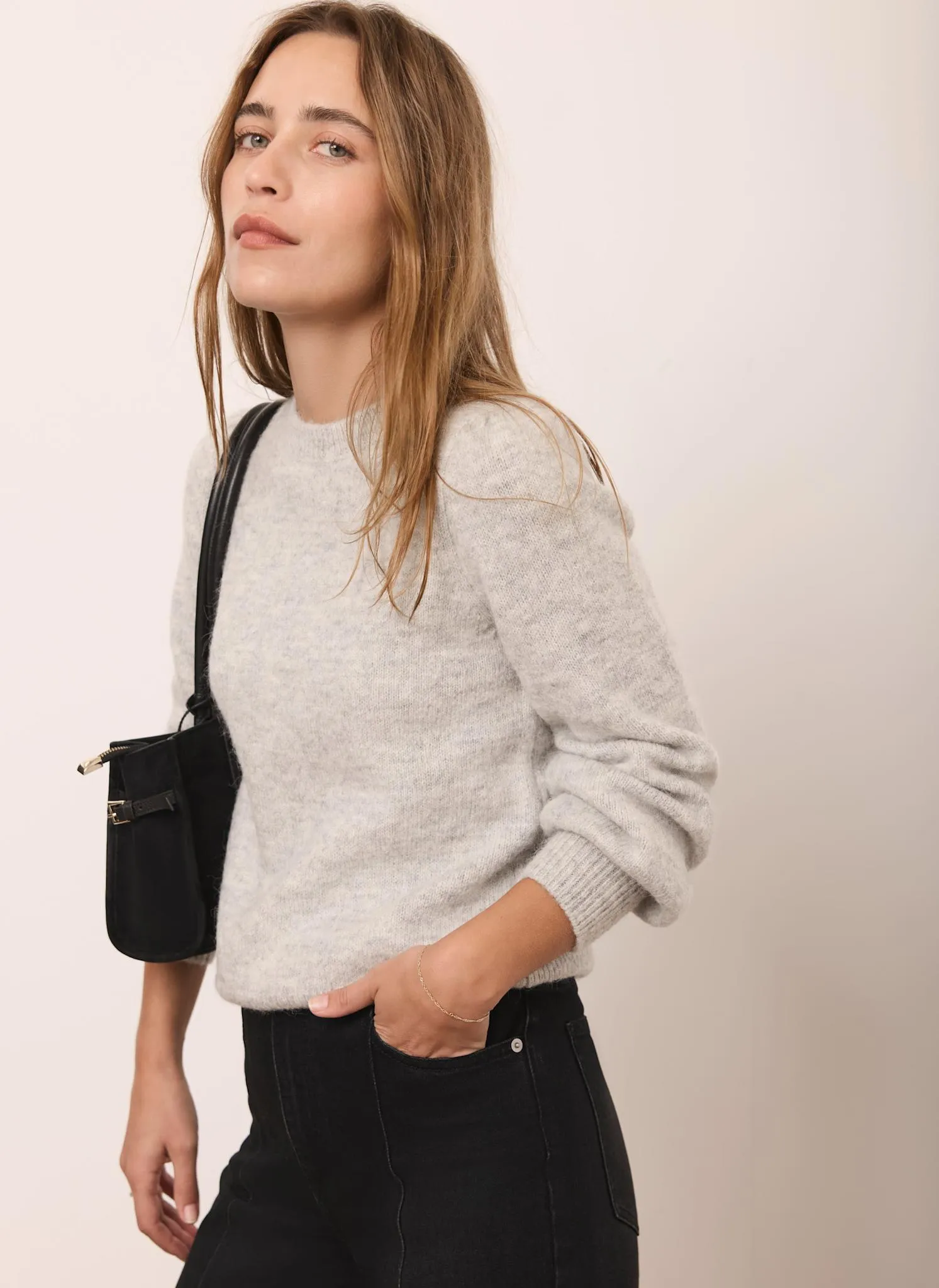 Grey Puff Sleeve Knit Jumper sold by Mint Velvet product image thumbnail 4