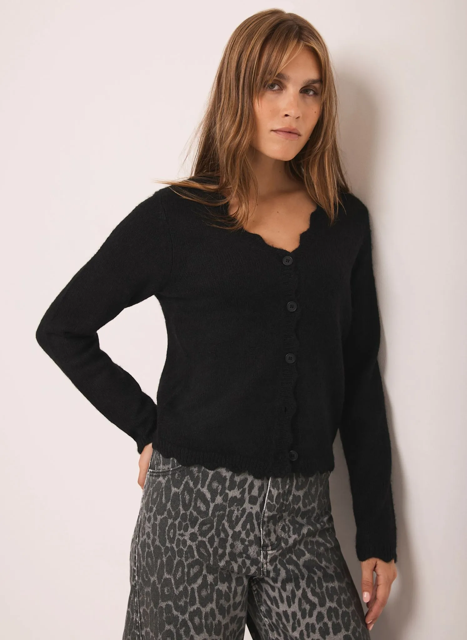 Black Scallop Trim Cardigan sold by Mint Velvet product image thumbnail 5