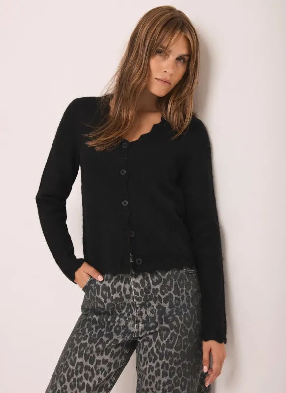 Black Scallop Trim Cardigan sold by Mint Velvet