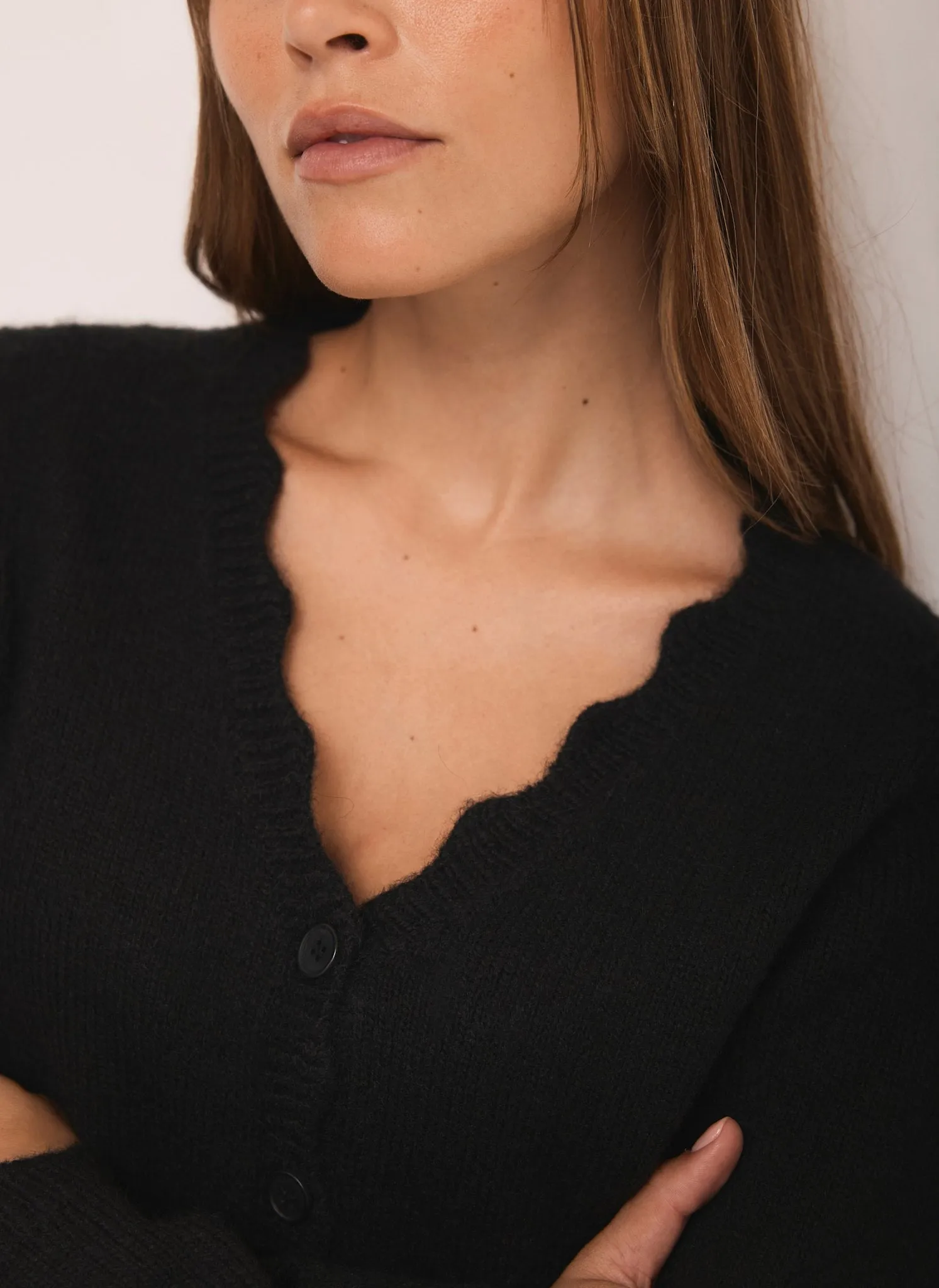 Black Scallop Trim Cardigan sold by Mint Velvet product image thumbnail 3