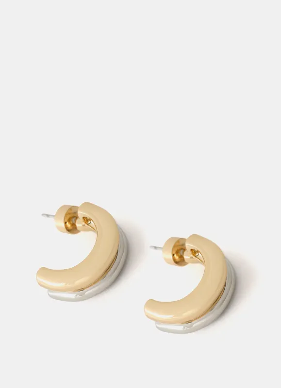 Mixed Metal Curve Earrings sold by Mint Velvet