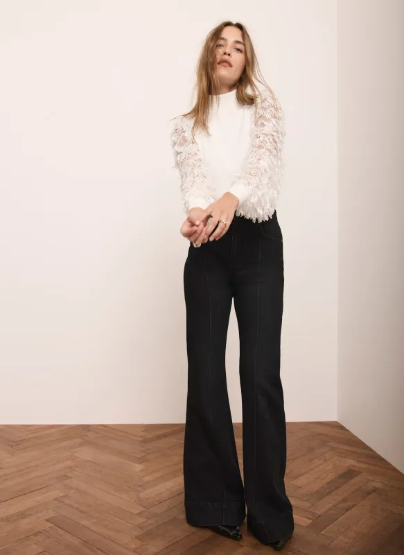 White Embellished Sleeve Jumper sold by Mint Velvet