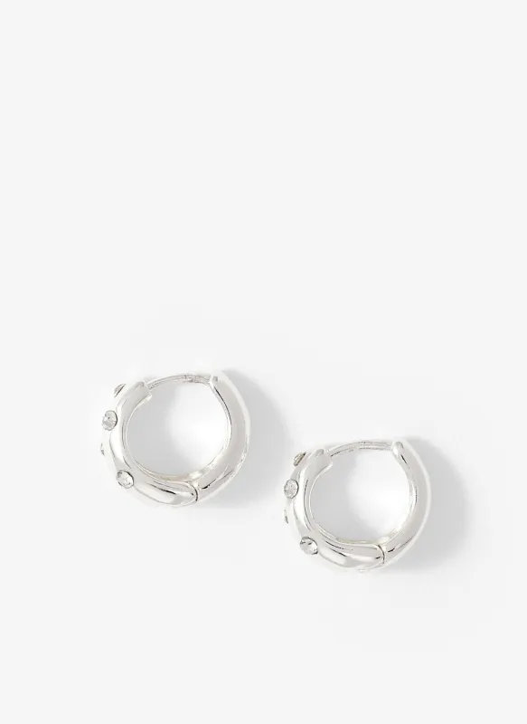 Silver Plated Crystal Hoops sold by Mint Velvet