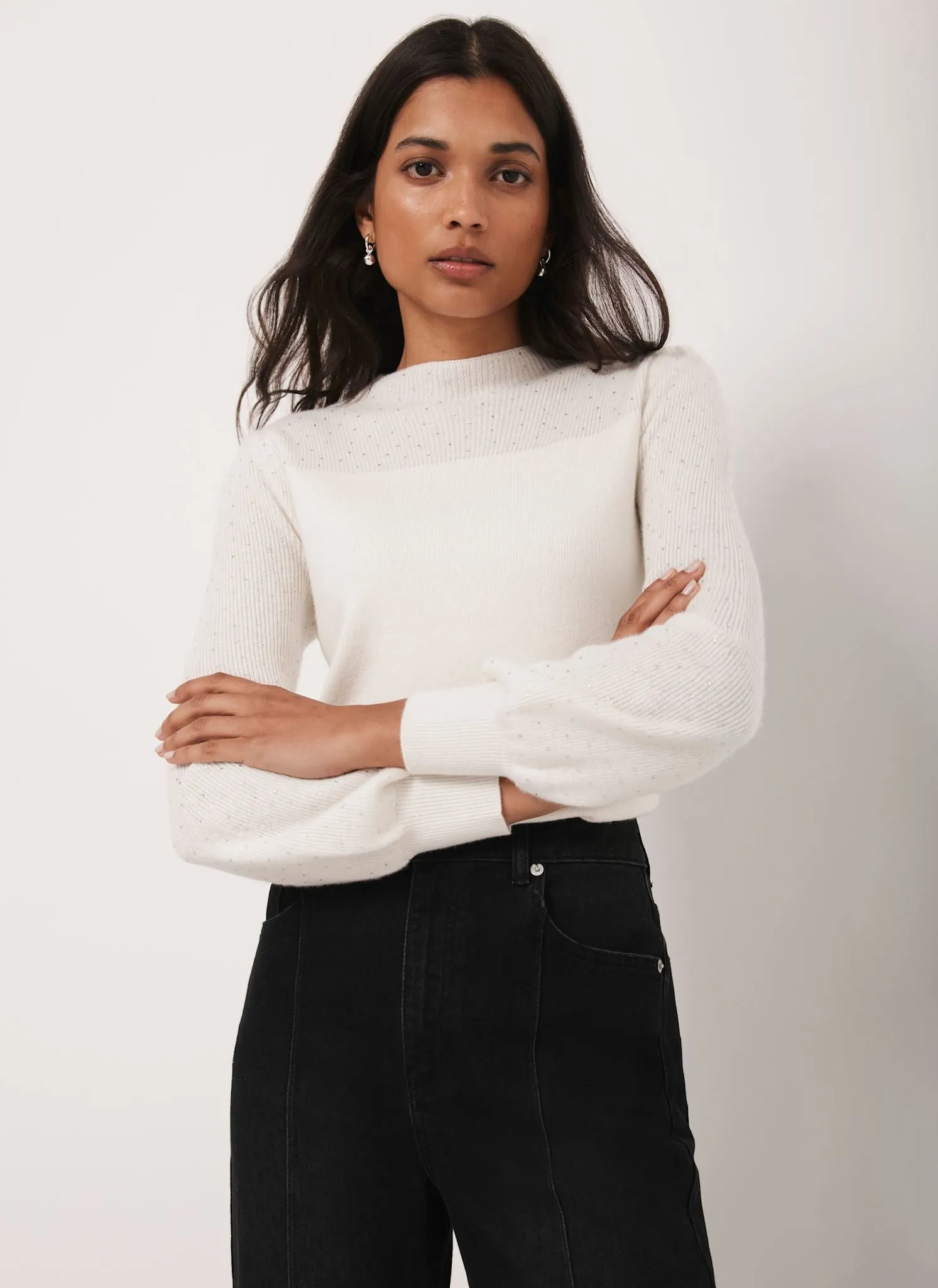 Cream Embellished Wool Blend Knit sold by Mint Velvet product image thumbnail 2