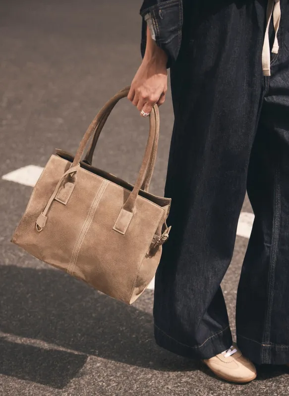 Rue Khaki Suede Tote Bag sold by Mint Velvet