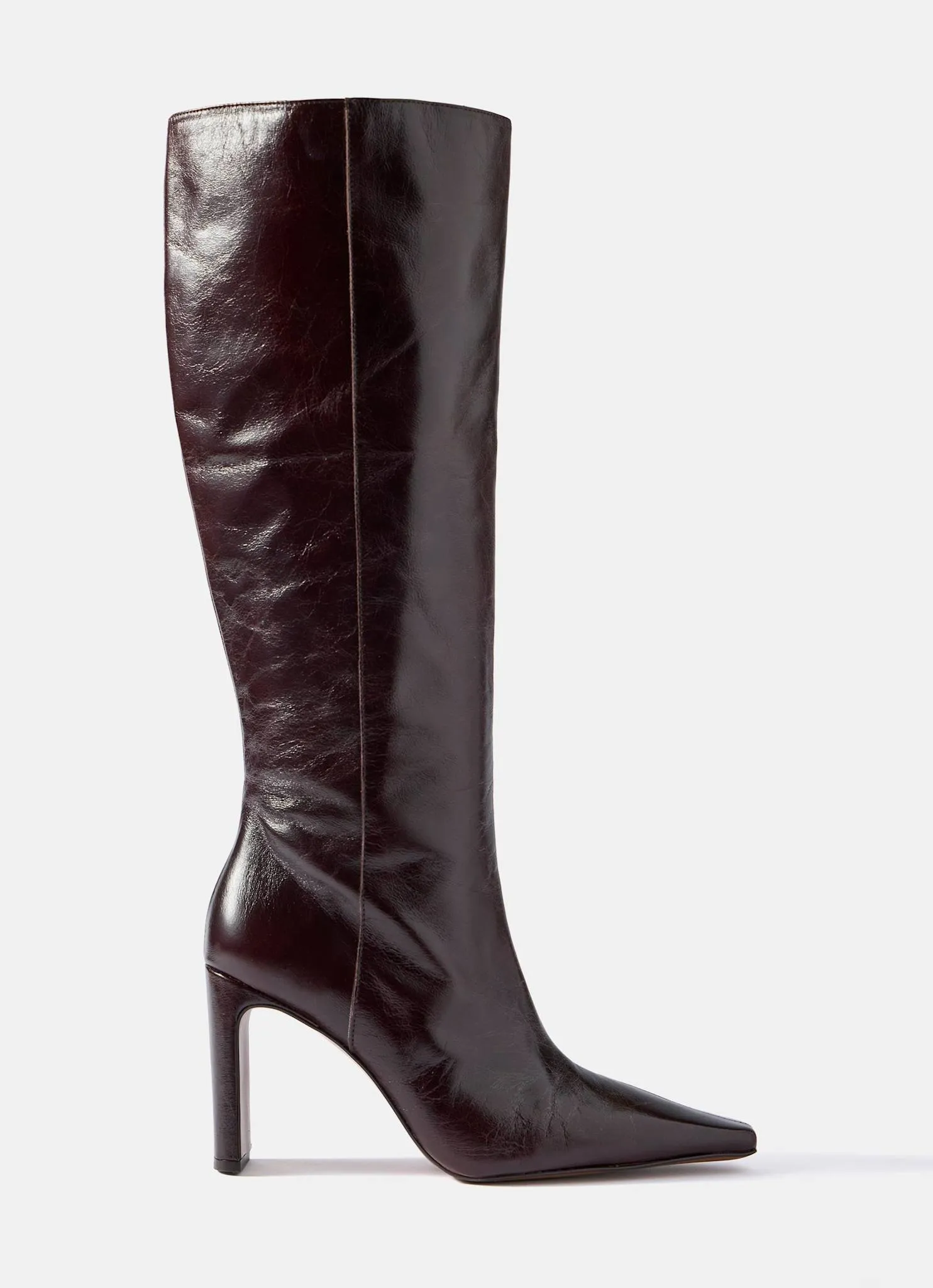 Bridie Burgundy Leather Knee High Boots sold by Mint Velvet product image thumbnail 3