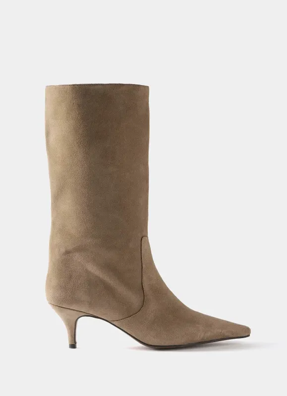 Bode Neutral Suede Calf Boots sold by Mint Velvet