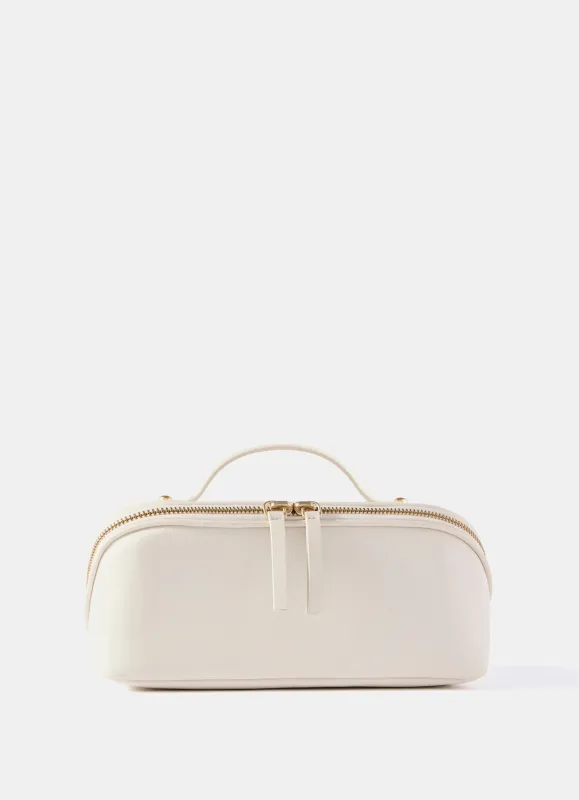 White Leather Large Wash Bag sold by Mint Velvet