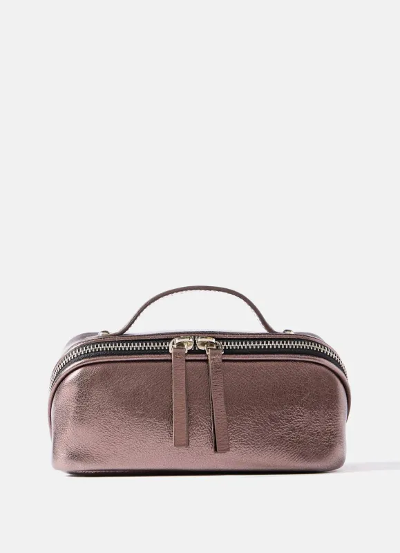 Brown Metallic Small Wash Bag sold by Mint Velvet