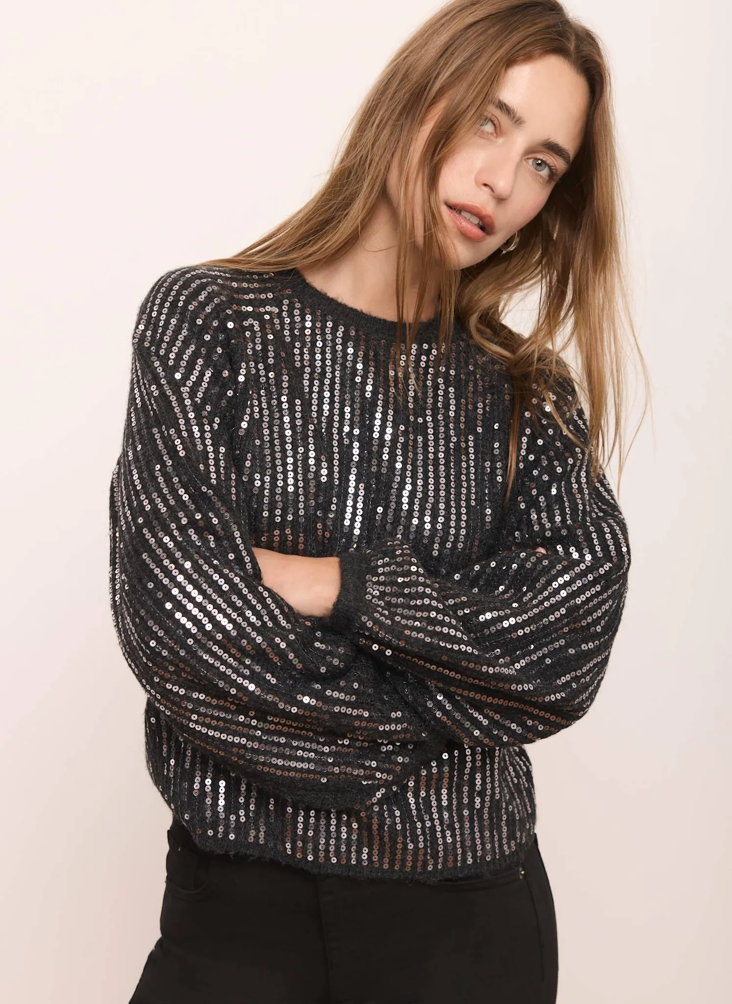 Grey Sequin Embellished Jumper sold by Mint Velvet product image thumbnail 3