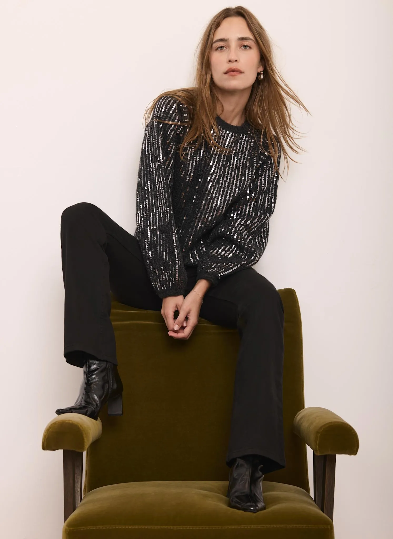 Grey Sequin Embellished Jumper sold by Mint Velvet product image thumbnail 4