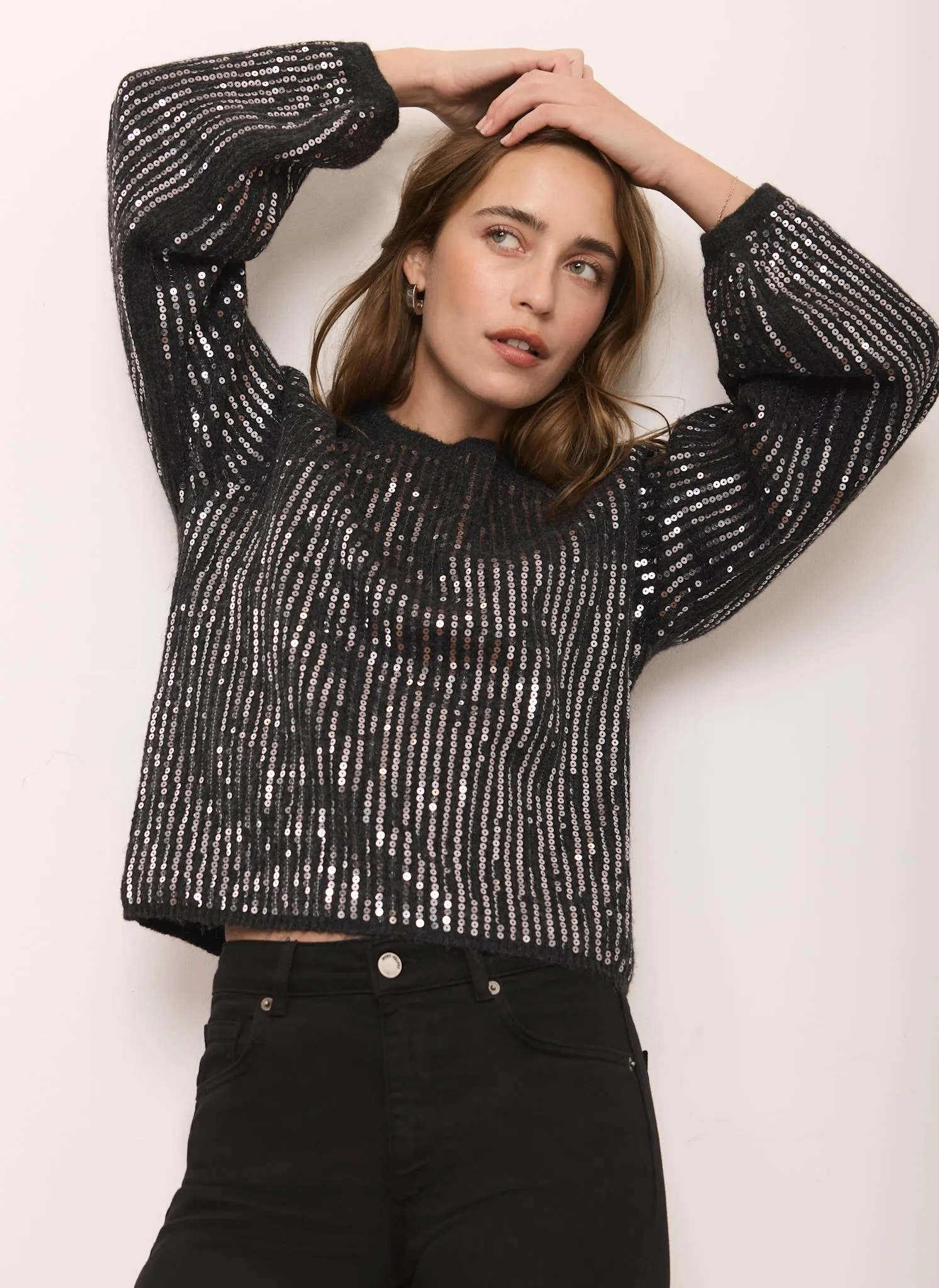 Grey Sequin Embellished Jumper sold by Mint Velvet product image thumbnail 2