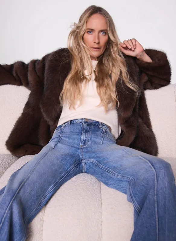 Brown Faux Fur Jacket sold by Mint Velvet