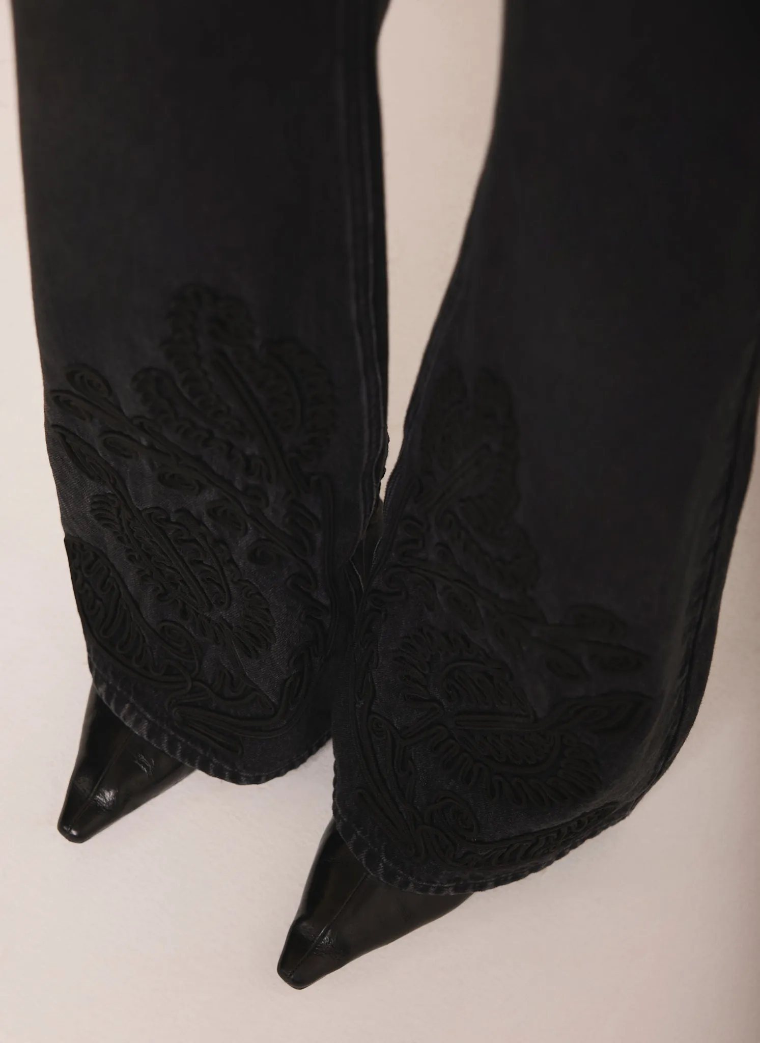 Black Embroidered Wide Jeans sold by Mint Velvet product image thumbnail 3