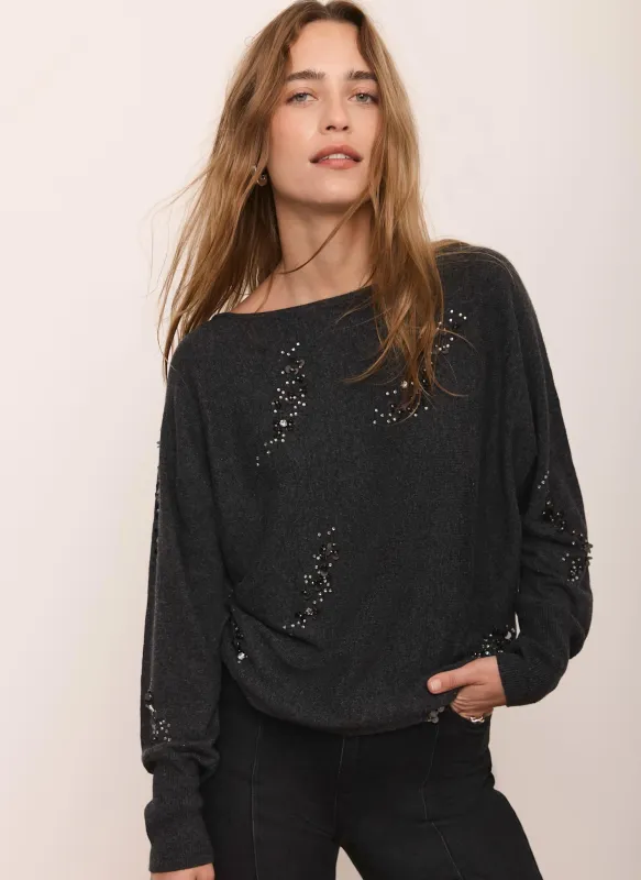 Grey Sequin Batwing Jumper sold by Mint Velvet