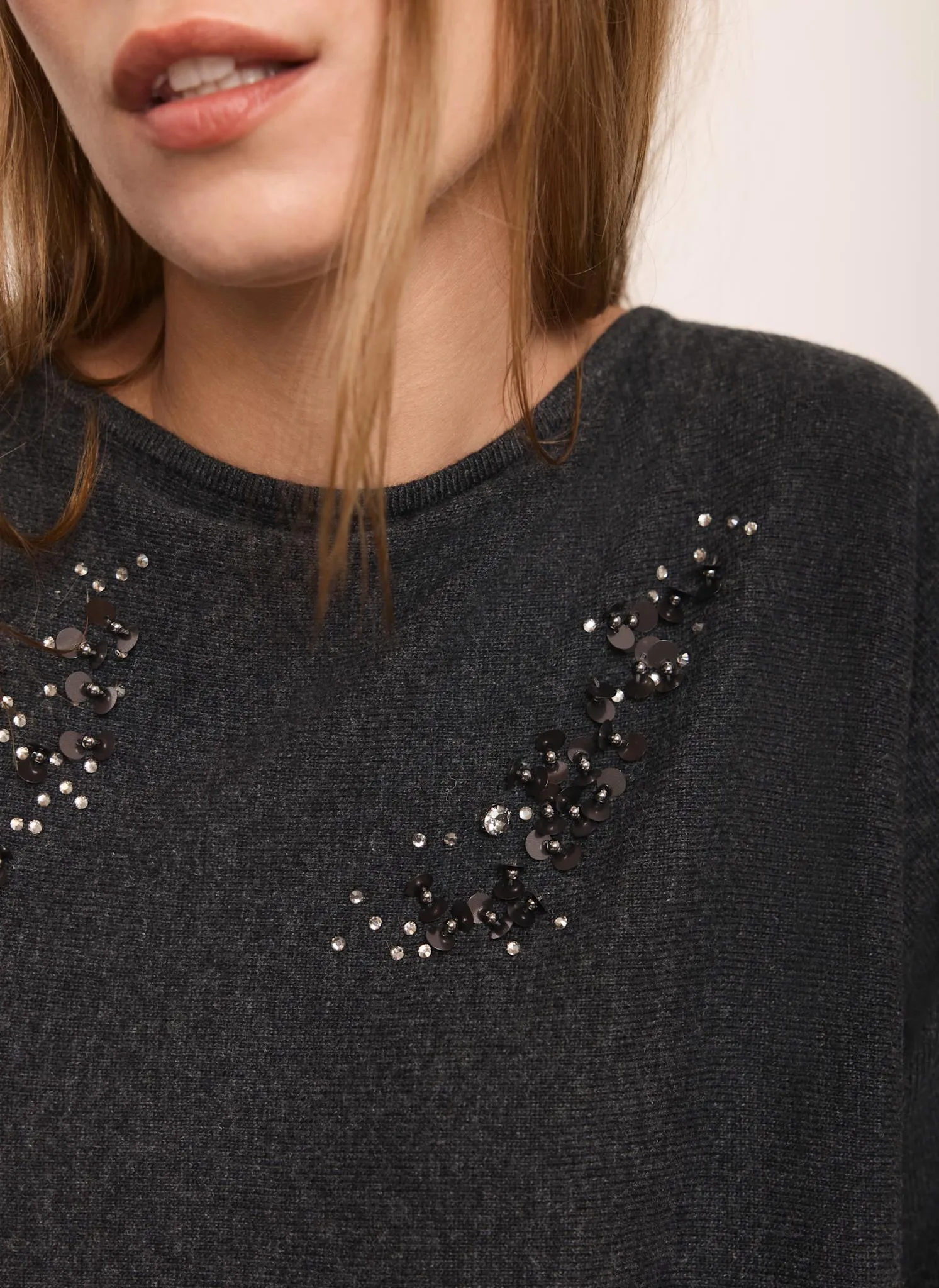 Grey Sequin Batwing Jumper sold by Mint Velvet product image thumbnail 3