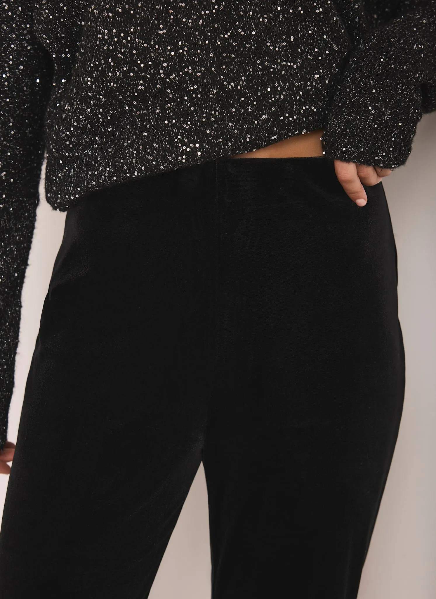 Black Velvet Wide Trousers sold by Mint Velvet product image thumbnail 3