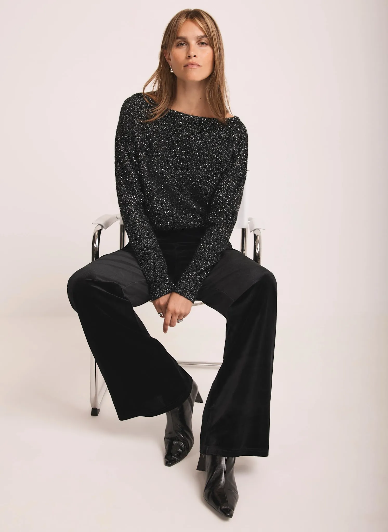 Black Velvet Wide Trousers sold by Mint Velvet product image thumbnail 2