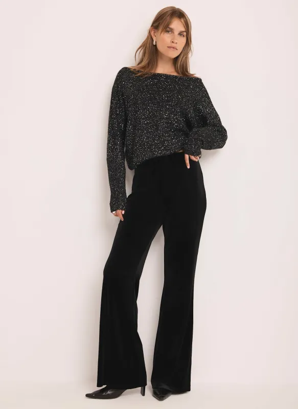 Black Velvet Wide Trousers sold by Mint Velvet