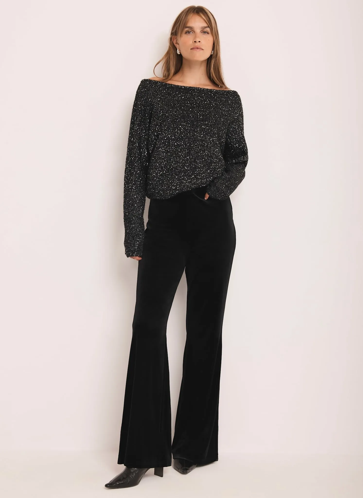 Black Velvet Wide Trousers sold by Mint Velvet product image thumbnail 4