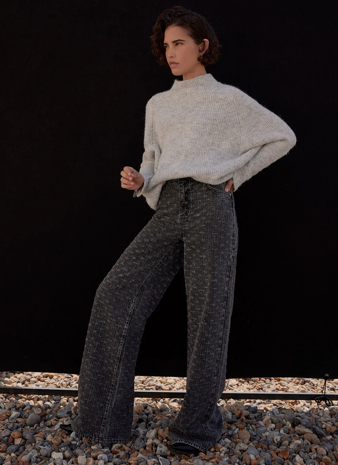 Grey Zip Detail Batwing Jumper sold by Mint Velvet product image thumbnail 4