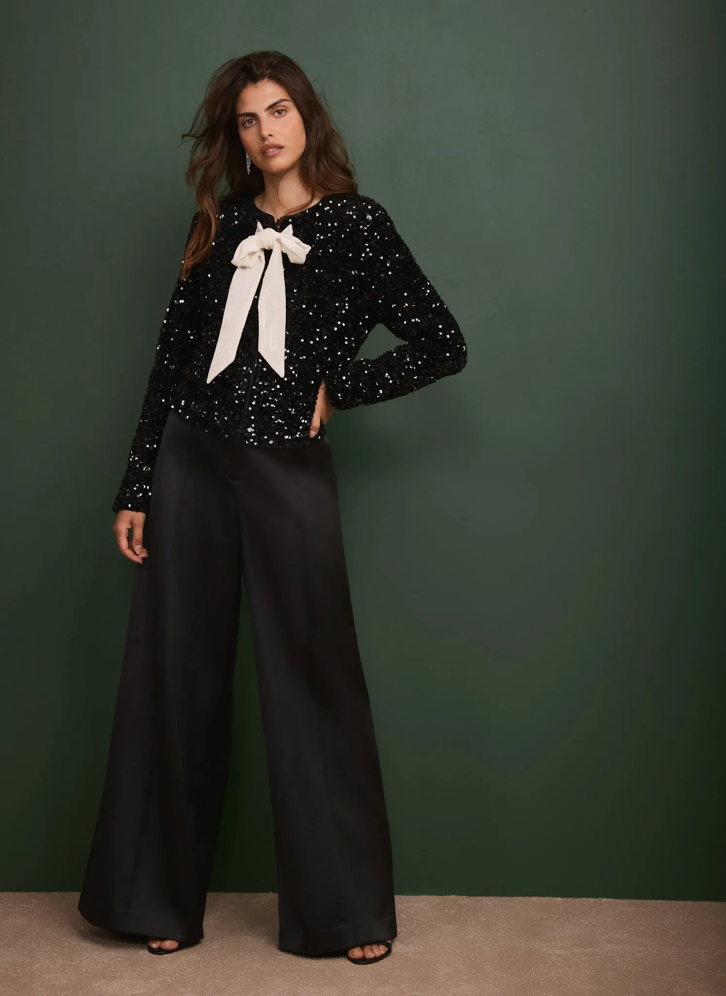 Black Satin Wide Trousers sold by Mint Velvet product image thumbnail 5
