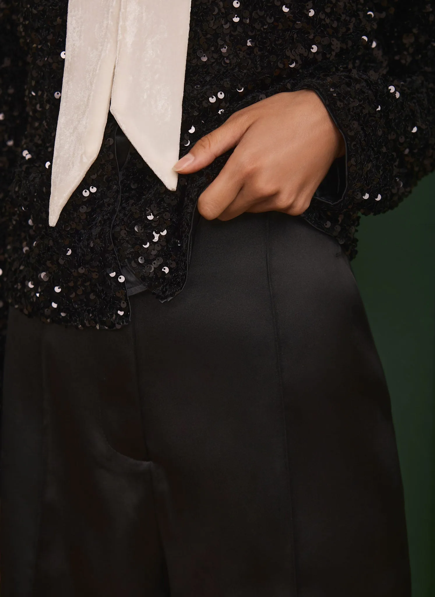 Black Satin Wide Trousers sold by Mint Velvet product image thumbnail 3