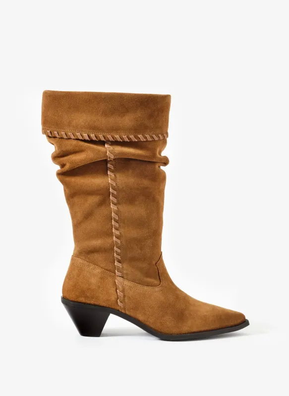 Isabelle Tan Suede Calf Boots sold by Mint Velvet