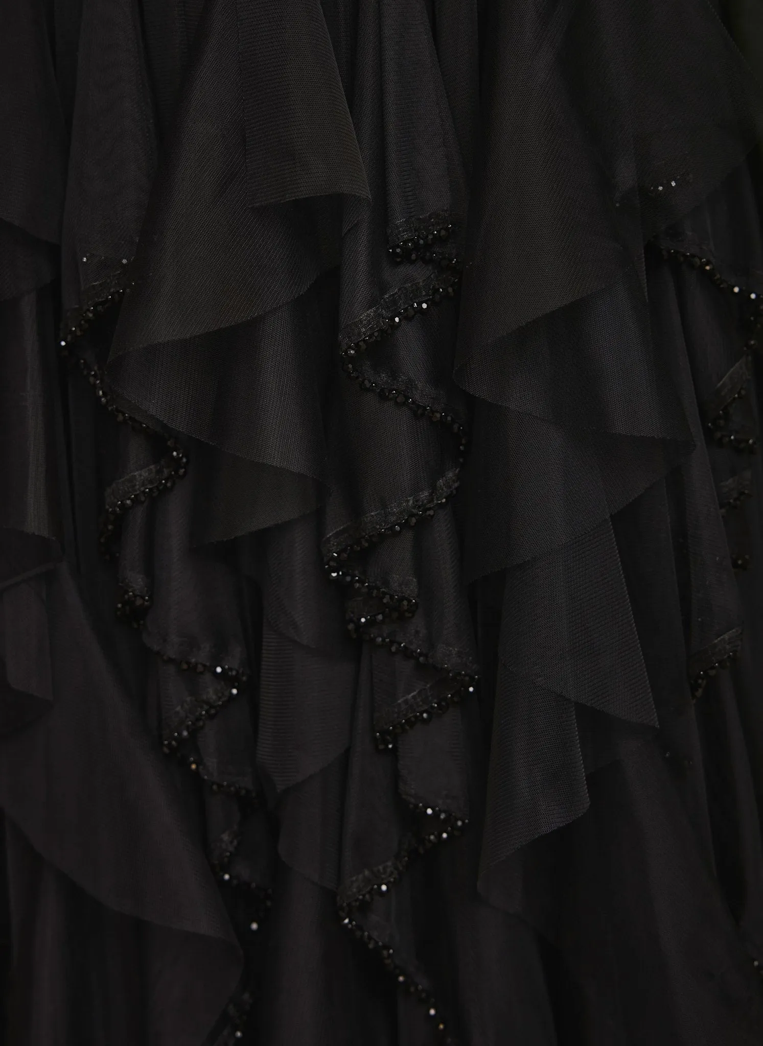Black Tulle Beaded Maxi Skirt sold by Mint Velvet product image thumbnail 3