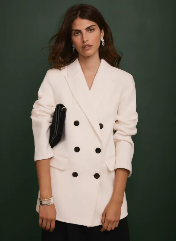 White Hand Finished Double Breasted Coat sold by Mint Velvet