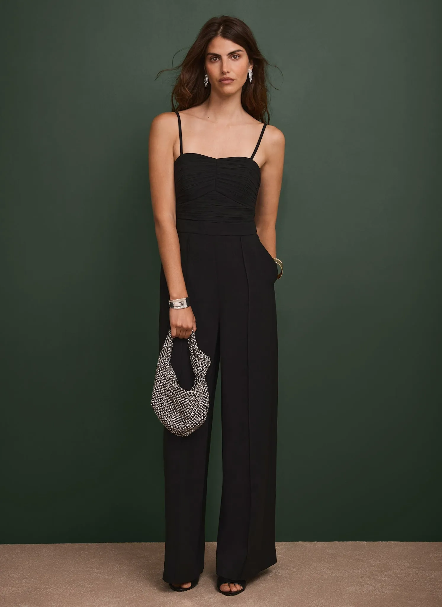 Black Pleated Bandeau Jumpsuit sold by Mint Velvet product image thumbnail 2