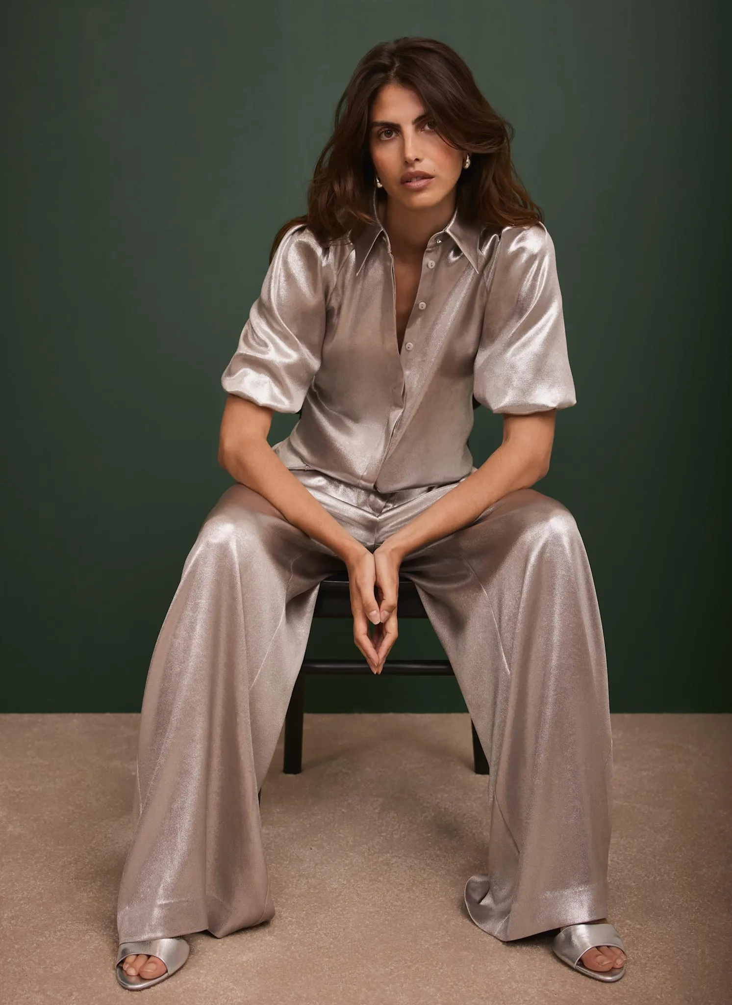 Metallic Wide Leg Trousers sold by Mint Velvet product image thumbnail 4