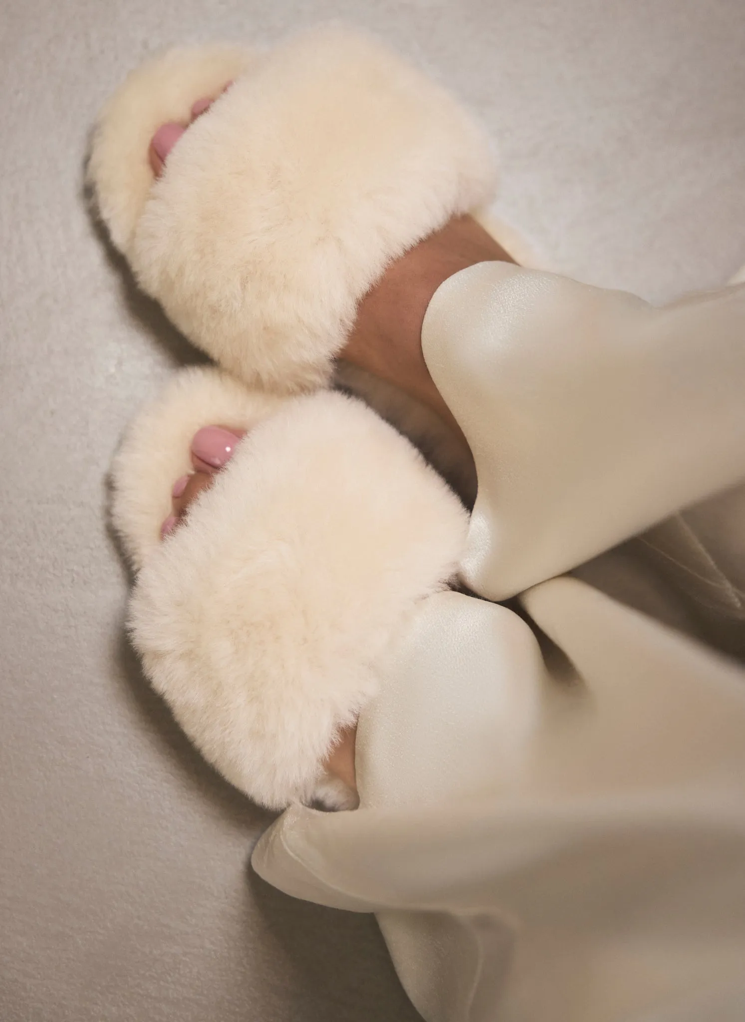 Cream Sheepskin Mule Slippers sold by Mint Velvet