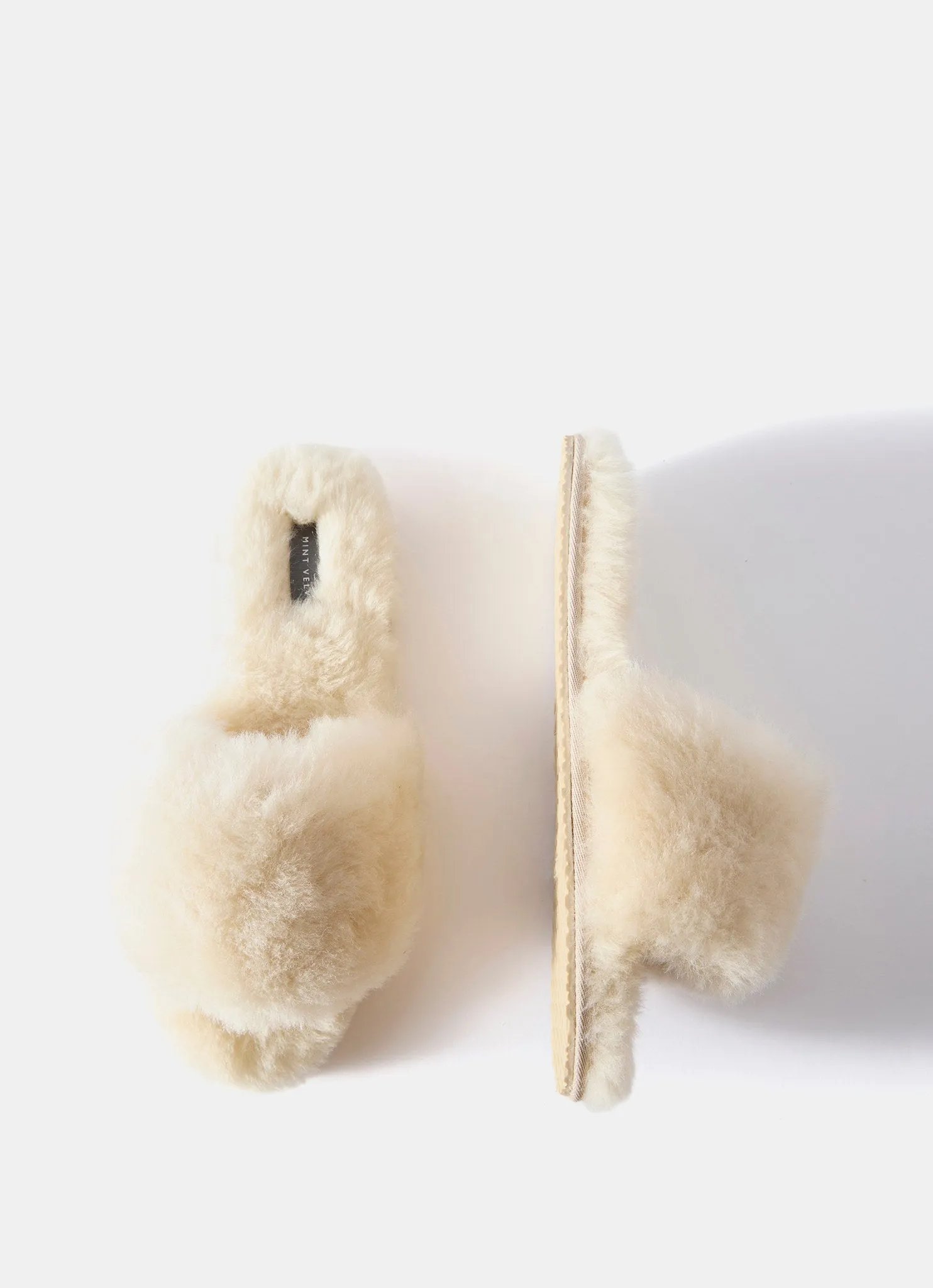 Cream Sheepskin Mule Slippers sold by Mint Velvet product image thumbnail 4