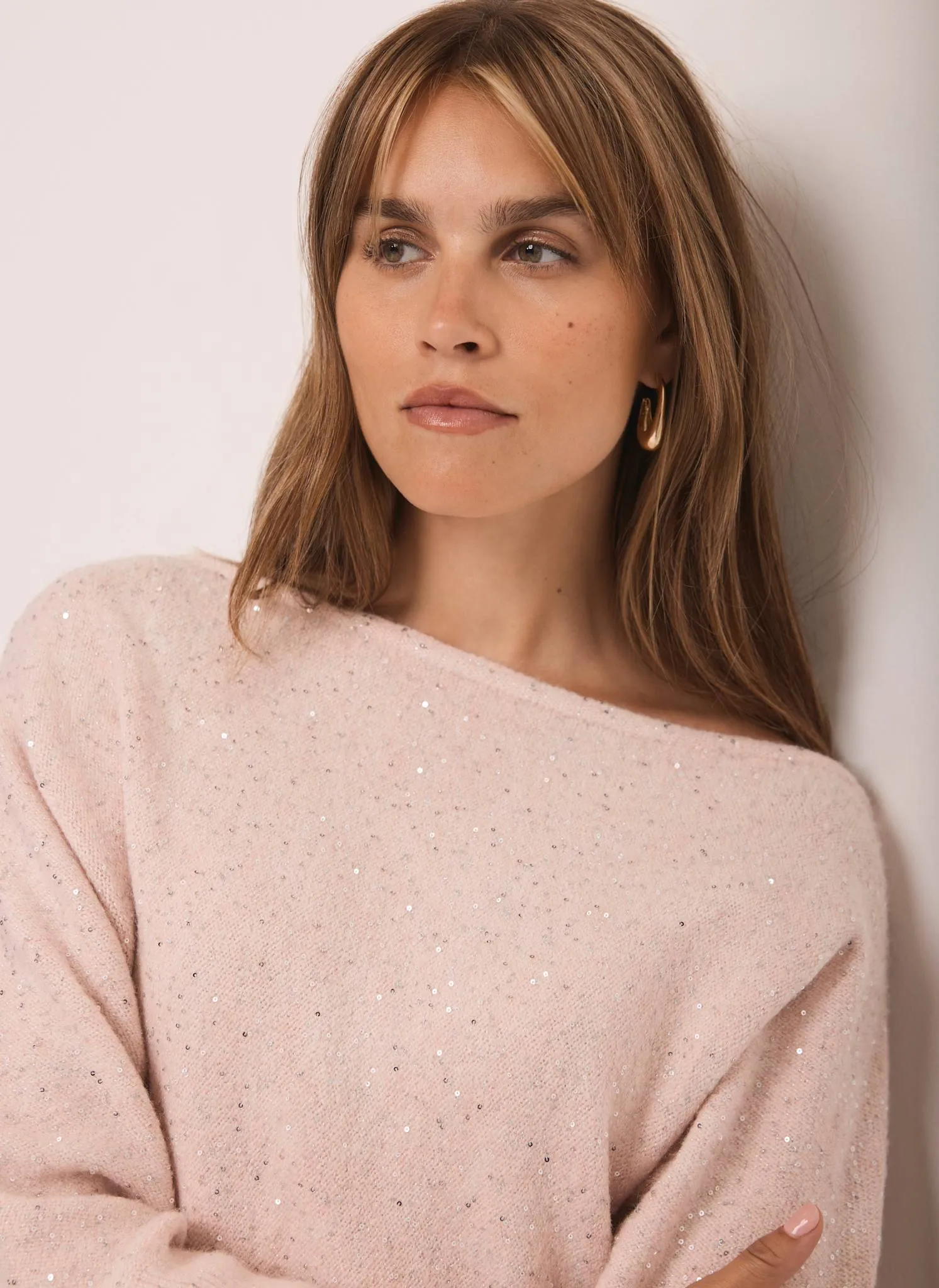 Pink Sequin Batwing Jumper sold by Mint Velvet product image thumbnail 3