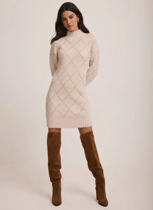 Neutral Sequin Knit Mini Dress sold by Mint Velvet