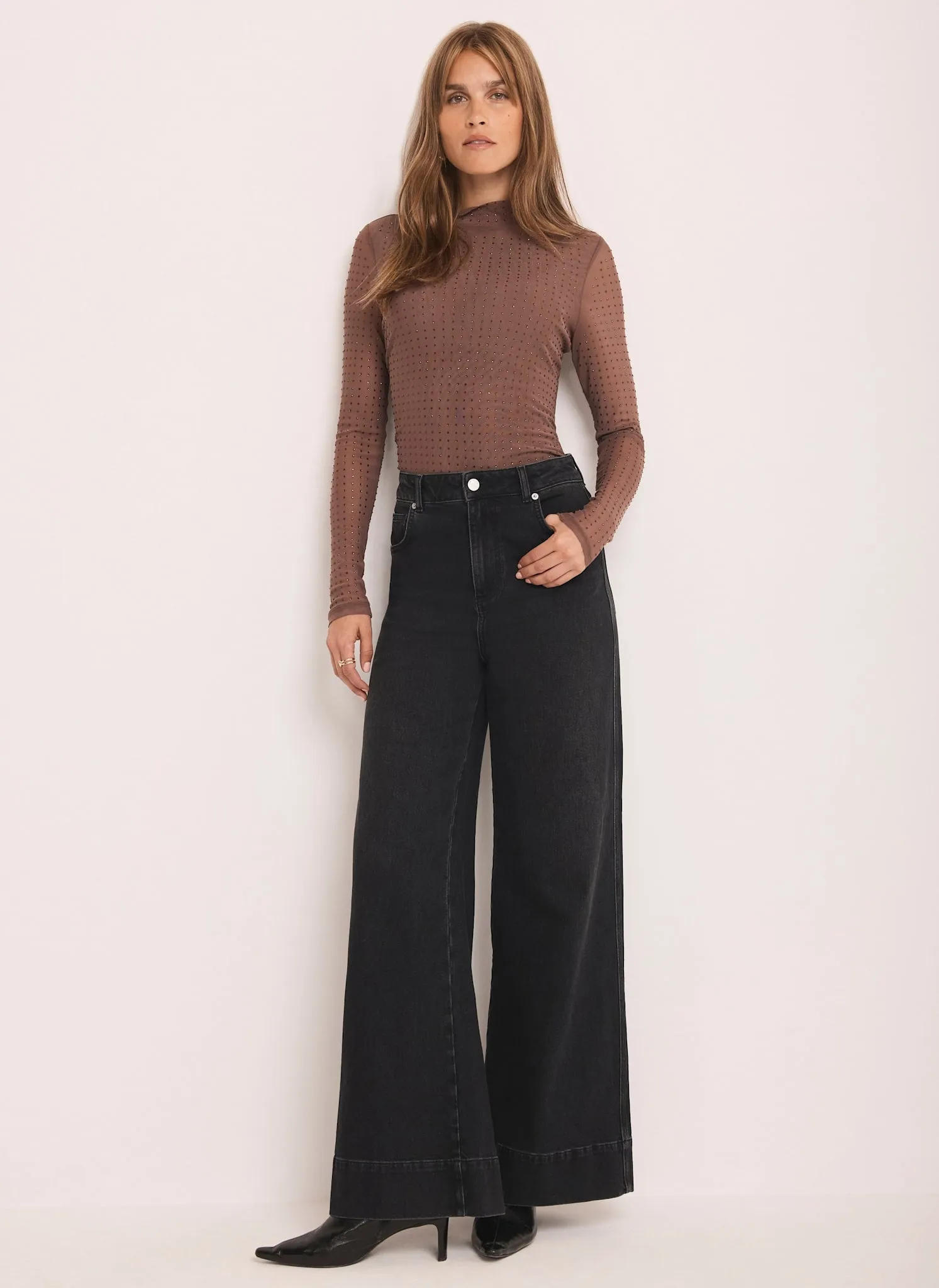 Brown Mesh Embellished Top sold by Mint Velvet product image thumbnail 5