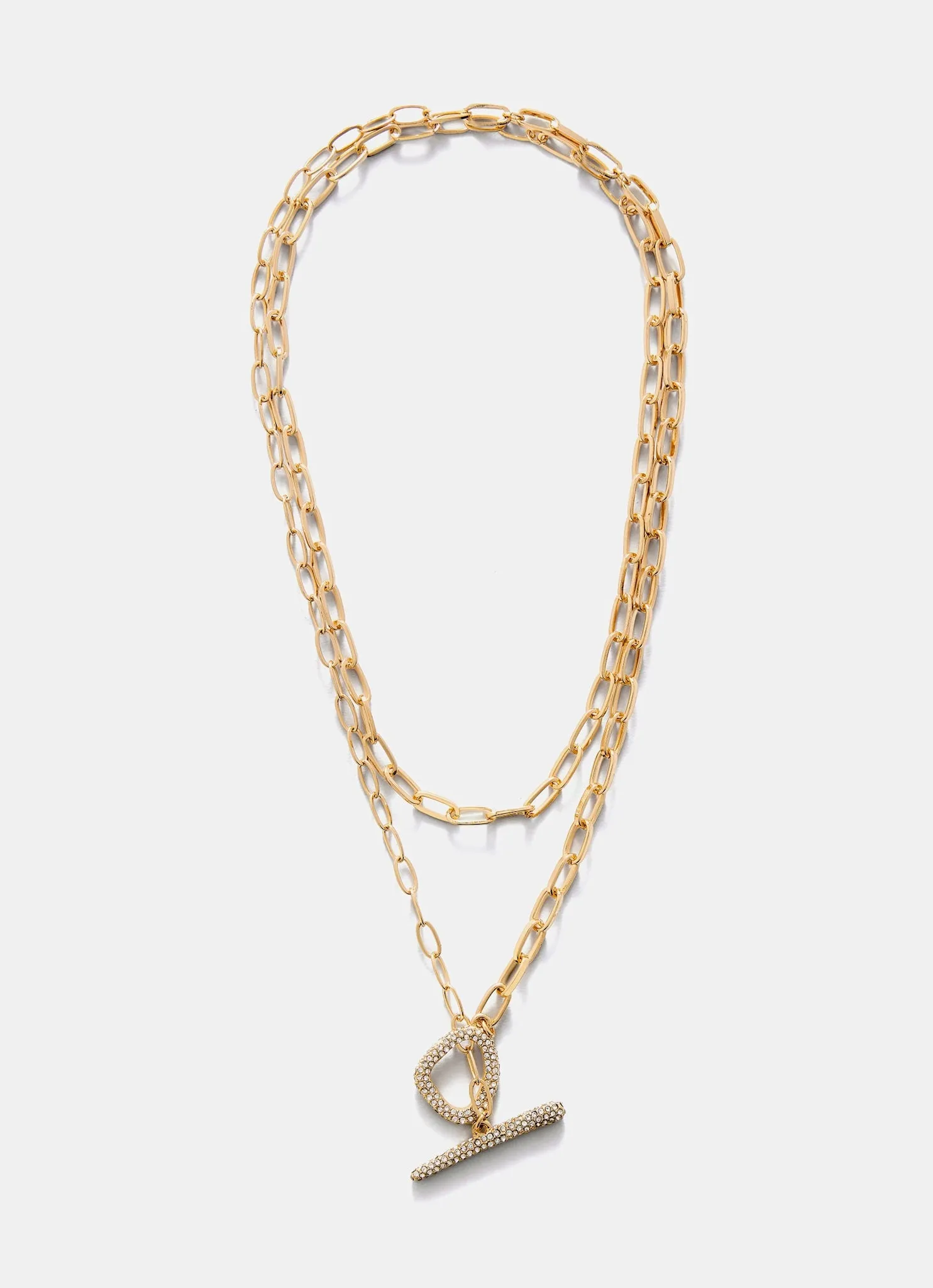 Gold Tone Pave Layered Necklace sold by Mint Velvet