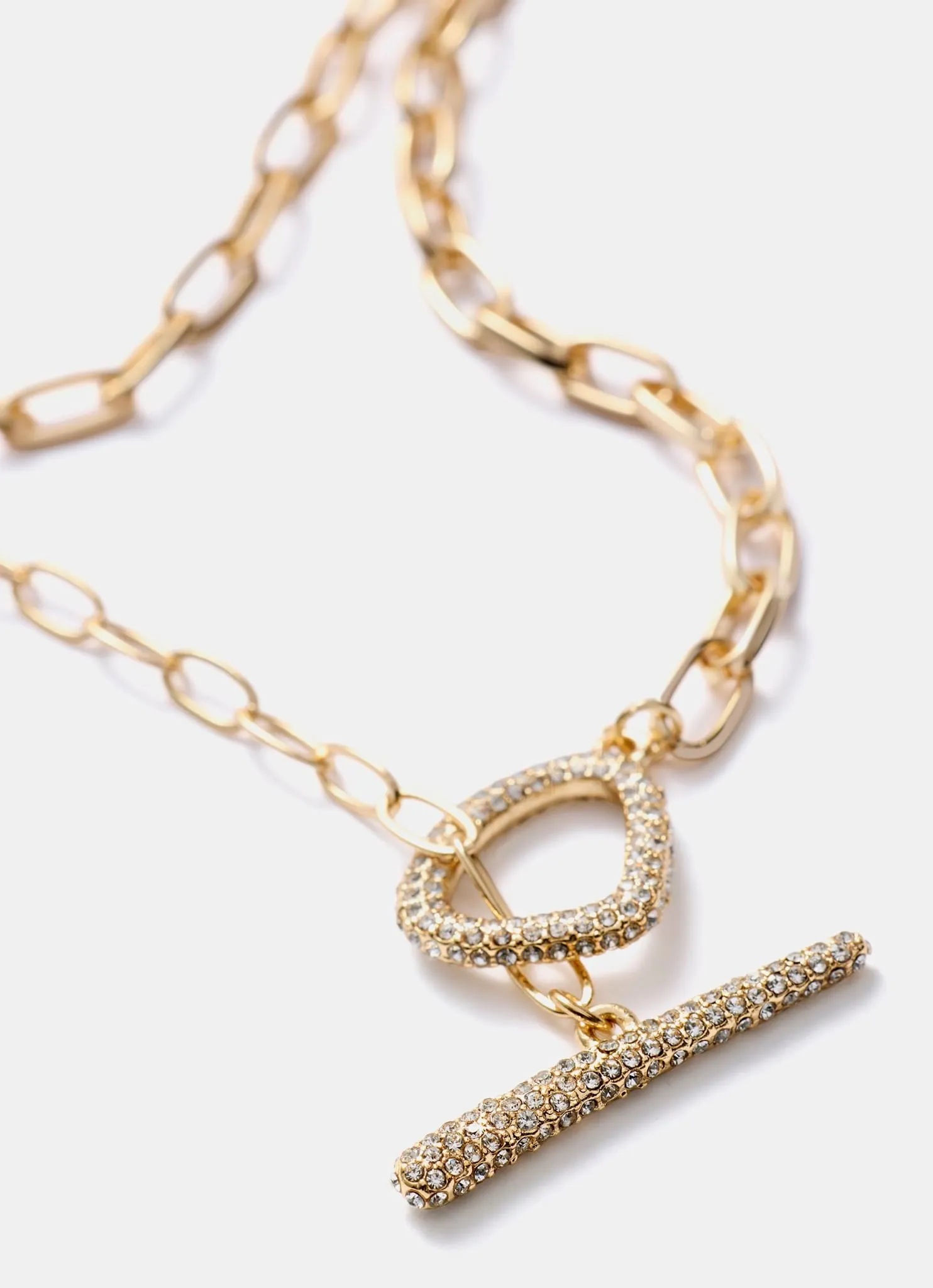 Gold Tone Pave Layered Necklace sold by Mint Velvet product image thumbnail 3