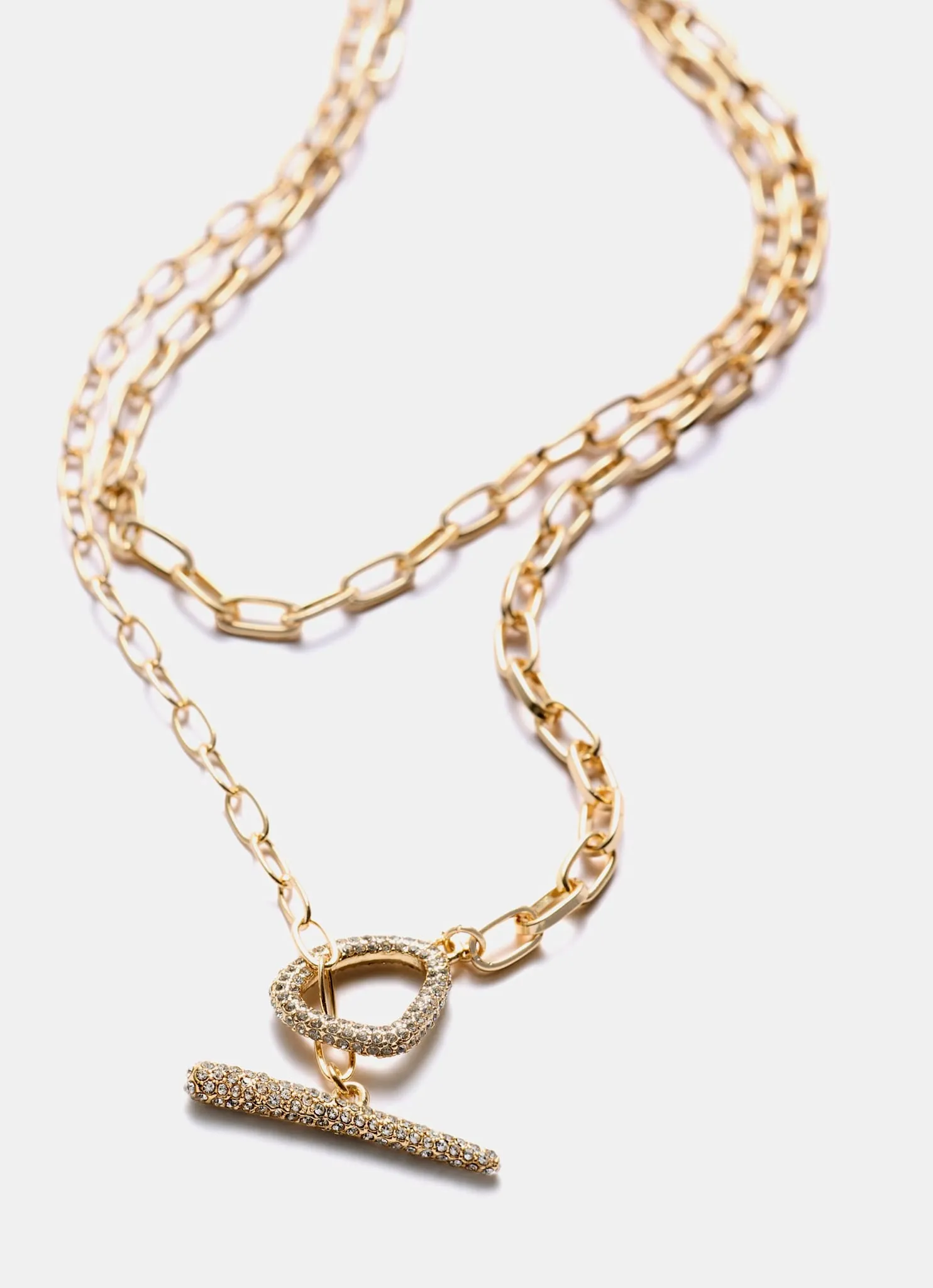 Gold Tone Pave Layered Necklace sold by Mint Velvet product image thumbnail 2