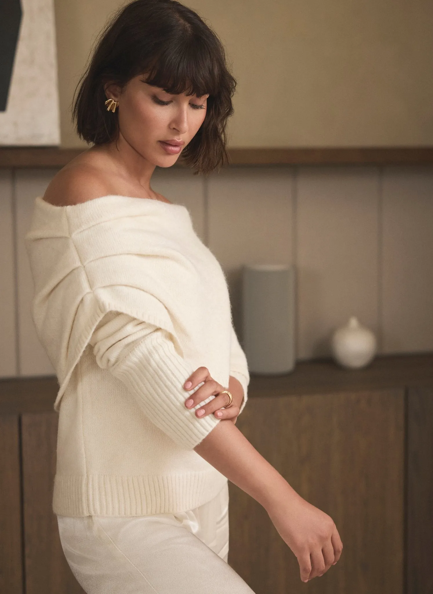 Cream Cosy Bardot Knit Jumper sold by Mint Velvet product image thumbnail 2