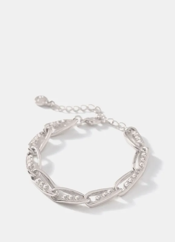 Silver Tone Diamante Link Bracelet sold by Mint Velvet
