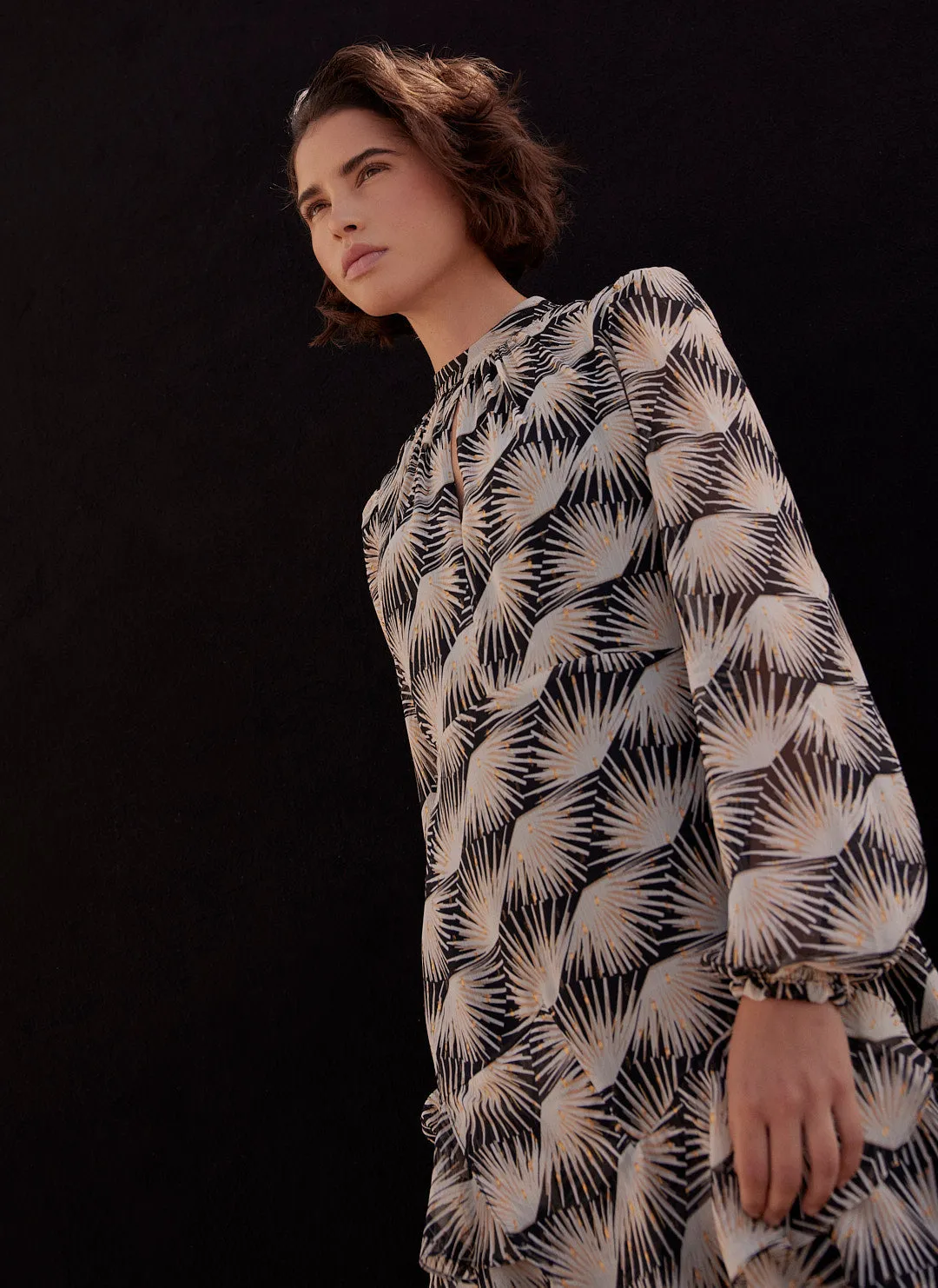 Black Geo Print Mini Dress sold by Mint Velvet product image thumbnail 3