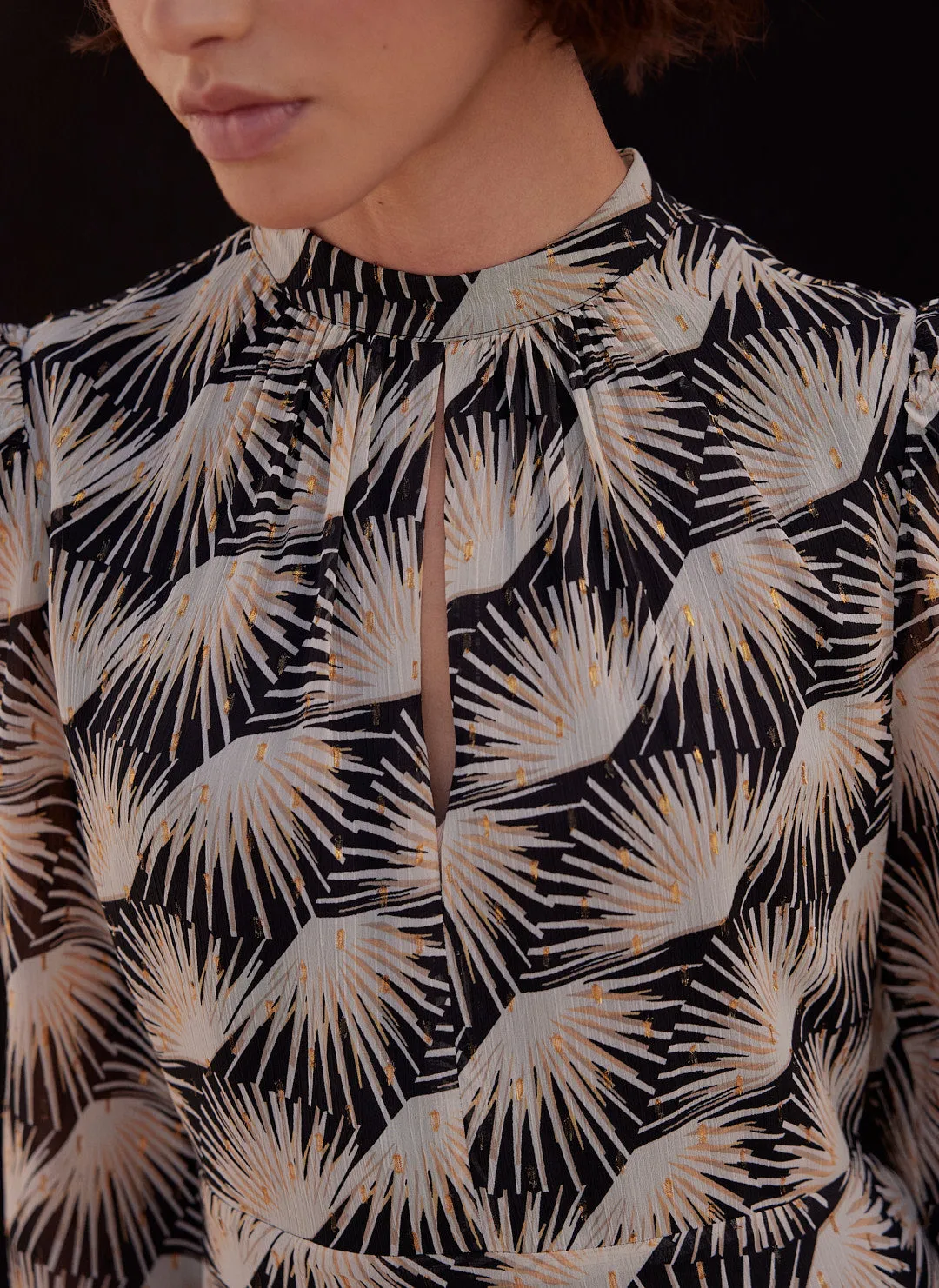 Black Geo Print Mini Dress sold by Mint Velvet product image thumbnail 5