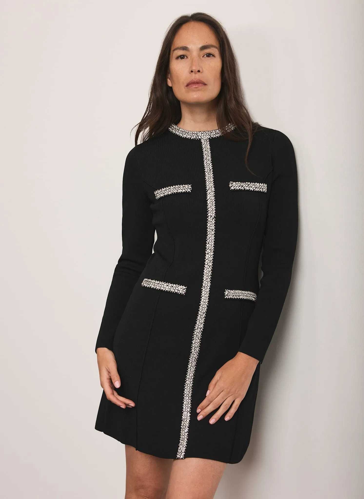 Black Embellished Trim Mini Dress sold by Mint Velvet product image thumbnail 5